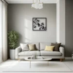 A Square With Birds On A Branch - Metal Wall Art