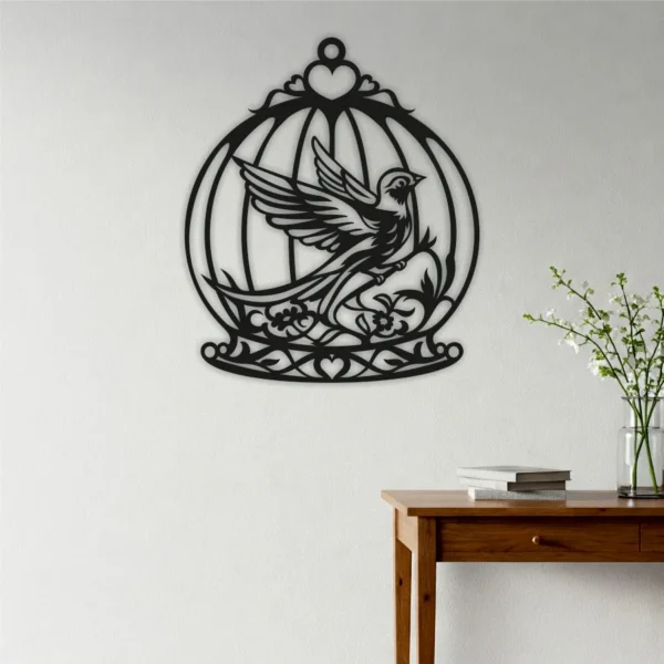 Name n Art | A Bird Without Sky - Metal Wall Art - Hanging Decor