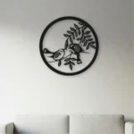 Name n Art | Two Birds, One Circle - Metal Wall Art - Hanging Decor